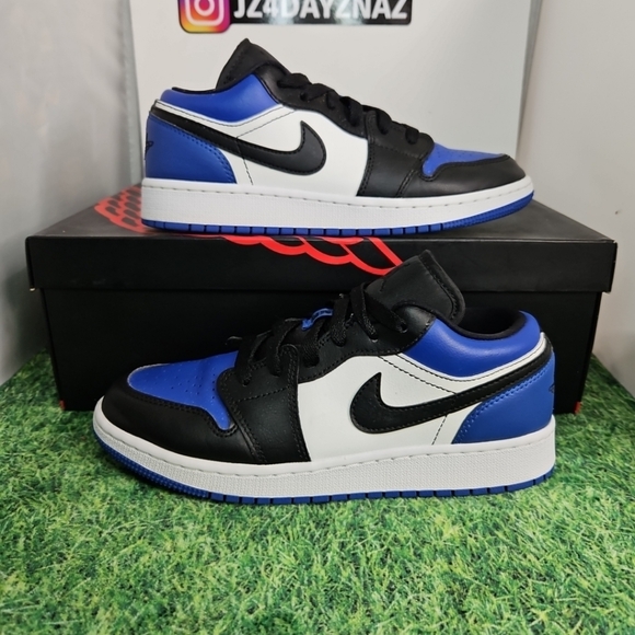 Nike Air Jordan 1 Low GS OG Royal Toe 553560-140 Size 5.5 (7 Wmn) CLEAN!!! Mens - Picture 8 of 16